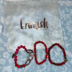 Erimish Vibrant Red Bracelet Trio